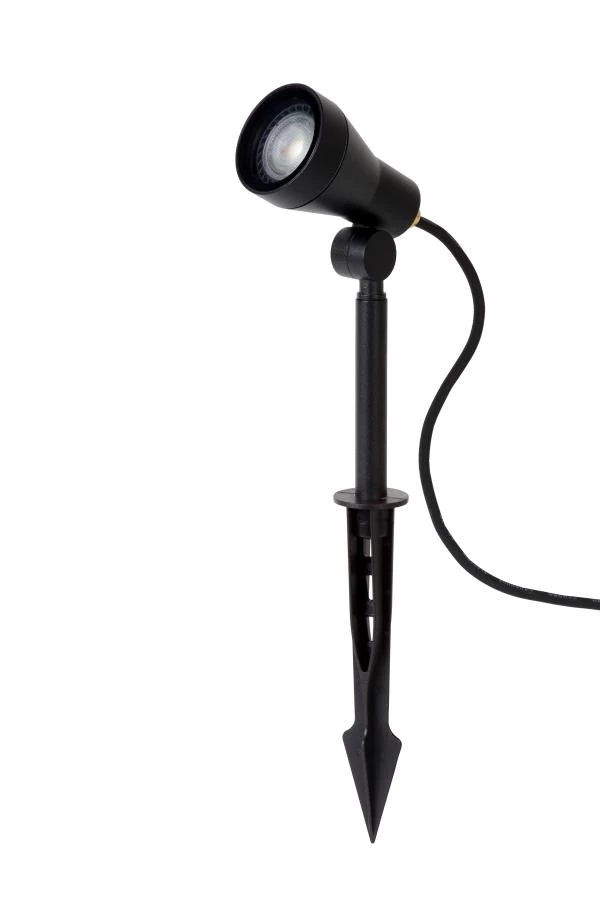 Lucide SPIKE - Garden spotlight - Ø 6,5 cm - LED Dim. - GU10 - 1x5W 3000K - IP54 - Black - turned off